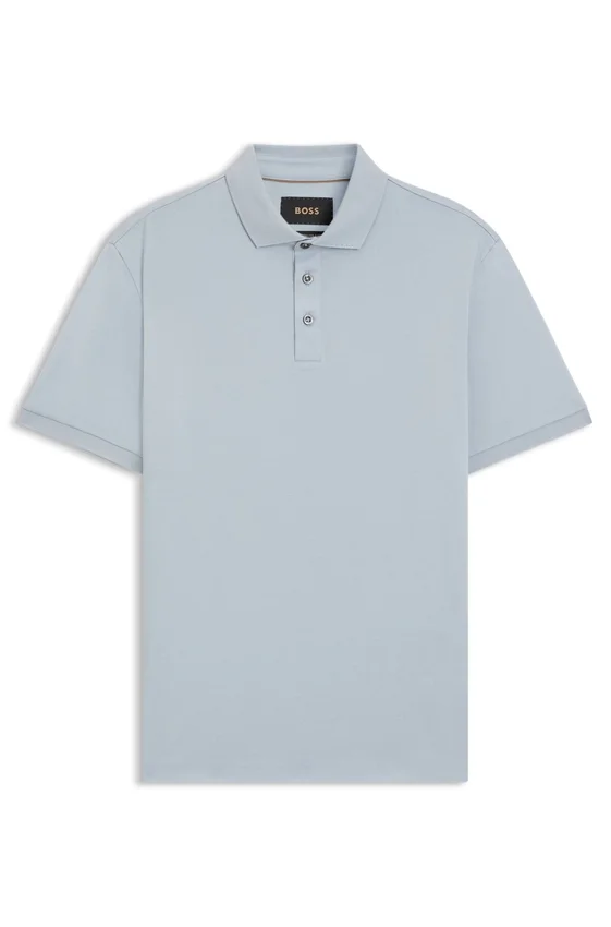 Regular-fit polo shirt in mercerized Italian cotton Regular-fit polo shirt in mercerized Italian cotton
