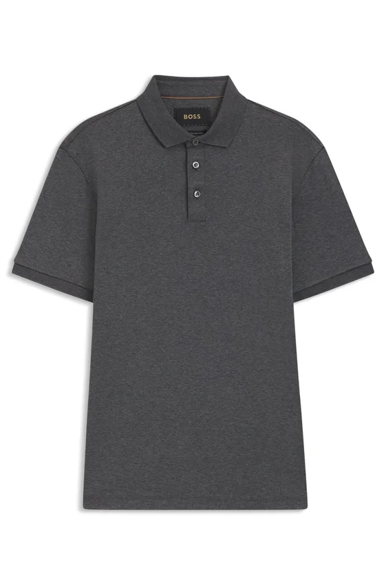 Regular-fit polo shirt in mercerized Italian cotton Regular-fit polo shirt in mercerized Italian cotton