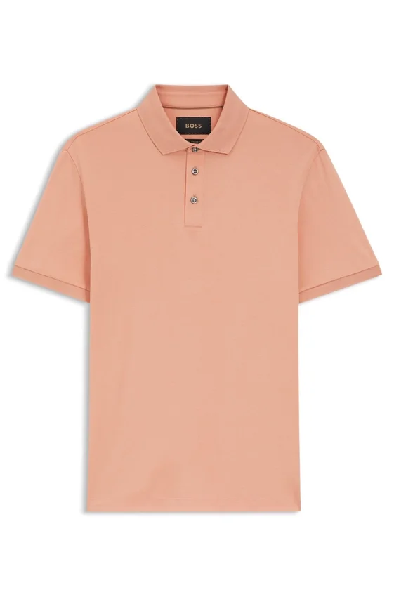 Regular-fit polo shirt in mercerized Italian cotton Regular-fit polo shirt in mercerized Italian cotton