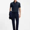 Regular-fit polo shirt in wool with zipper placket Regular-fit polo shirt in wool with zipper placket