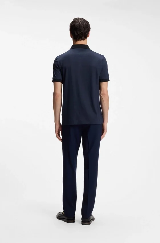 Regular-fit polo shirt in wool with zipper placket Regular-fit polo shirt in wool with zipper placket