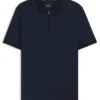 Regular-fit polo shirt in wool with zipper placket Regular-fit polo shirt in wool with zipper placket