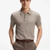 Regular-fit polo shirt with micro mouliné finish Regular-fit polo shirt with micro mouliné finish