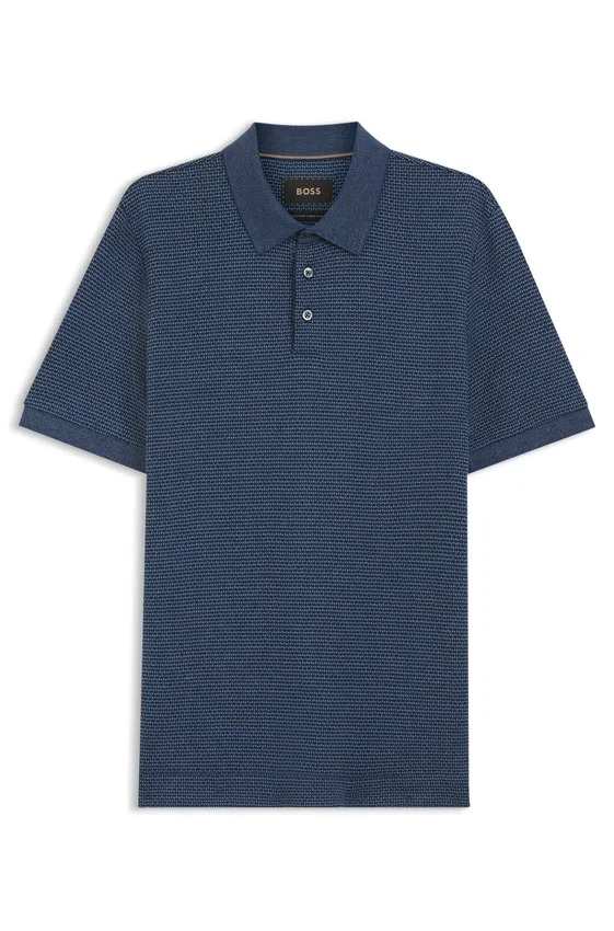 Regular-fit polo shirt with micro mouliné finish Regular-fit polo shirt with micro mouliné finish