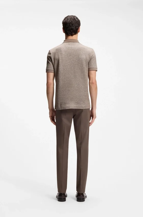 Regular-fit polo shirt with micro mouliné finish Regular-fit polo shirt with micro mouliné finish
