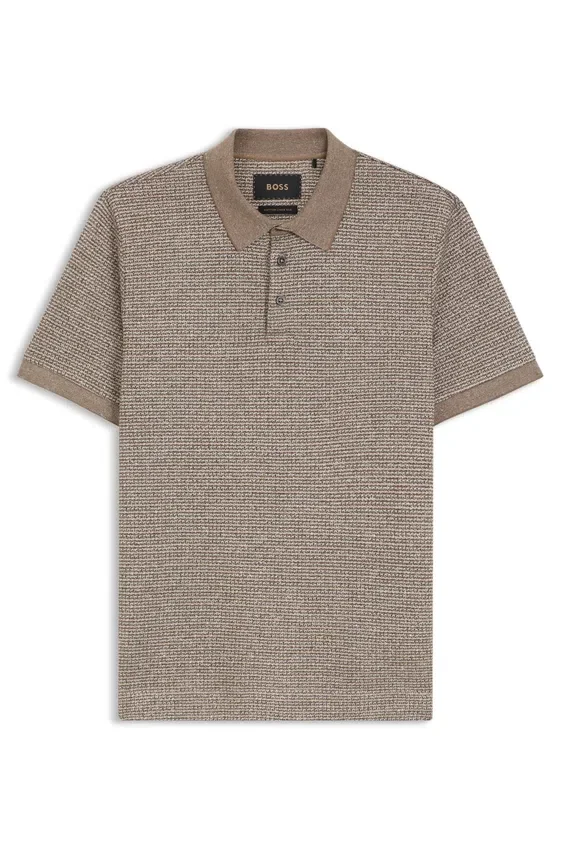 Regular-fit polo shirt with micro mouliné finish Regular-fit polo shirt with micro mouliné finish