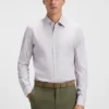 Regular-fit shirt in an Italian-made cotton blend