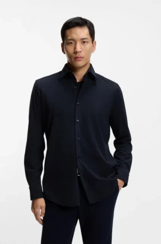 Regular-fit shirt in baby corduroy