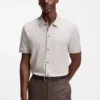 Regular-fit shirt in bubble-structure cotton