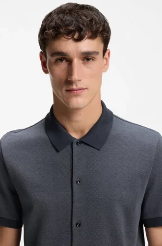 Regular-fit shirt in bubble-structure cotton