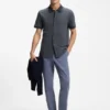 Regular-fit shirt in bubble-structure cotton