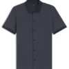Regular-fit shirt in bubble-structure cotton