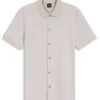 Regular-fit shirt in bubble-structure cotton