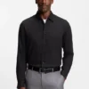Regular-fit shirt in cotton-blend flannel