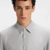 Regular-fit shirt in cotton-blend flannel