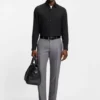 Regular-fit shirt in cotton-blend flannel