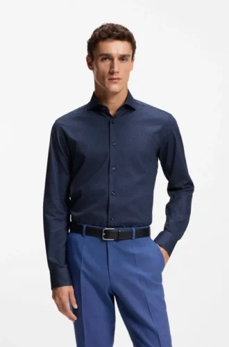 Regular-fit shirt in cotton dobby Regular-fit shirt in cotton dobby