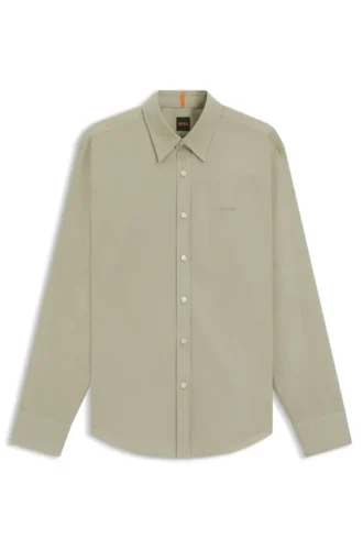 Regular-fit shirt in cotton poplin