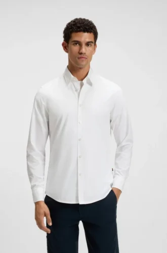 Regular-fit shirt in cotton poplin
