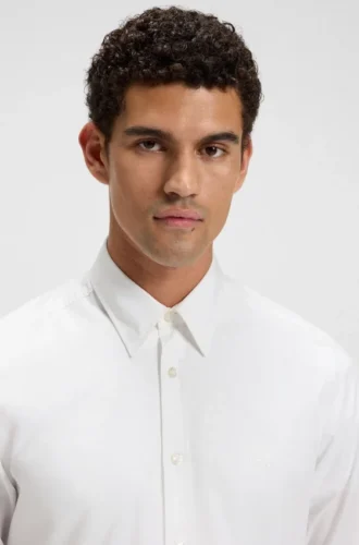 Regular-fit shirt in cotton poplin