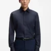 Regular-fit shirt in Italian monogrammed cotton