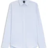 Regular-fit shirt in Italian monogrammed cotton