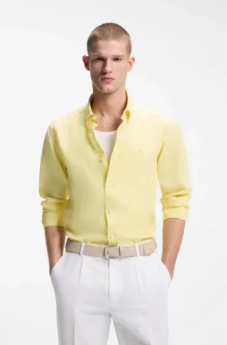 Regular-fit shirt in linen
