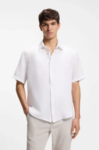 Regular-fit shirt in linen