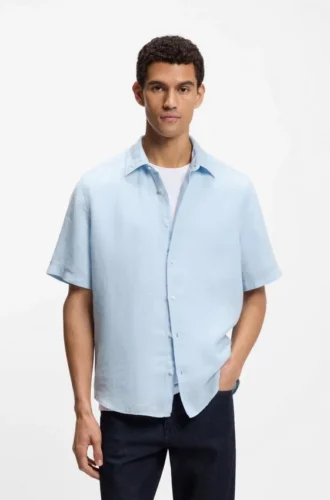 Regular-fit shirt in linen