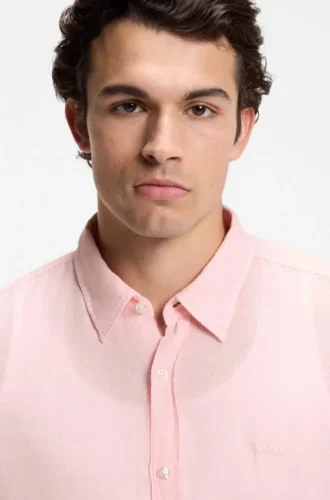 Regular-fit shirt in linen