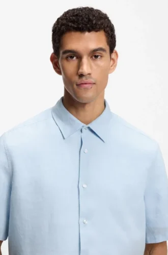 Regular-fit shirt in linen