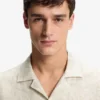 Regular-fit shirt in palm-print Italian linen