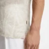Regular-fit shirt in palm-print Italian linen