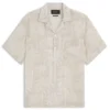Regular-fit shirt in palm-print Italian linen