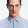 Regular-fit shirt in printed stretch cotton