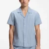Regular-fit shirt in soft seersucker