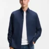 Regular-fit shirt in stretch-cotton dobby