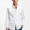 Regular-fit shirt in stretch-cotton dobby