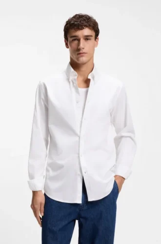 Regular-fit shirt in stretch-cotton dobby Regular-fit shirt in stretch-cotton dobby