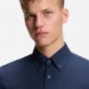 Regular-fit shirt in stretch-cotton dobby