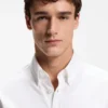 Regular-fit shirt in stretch-cotton dobby