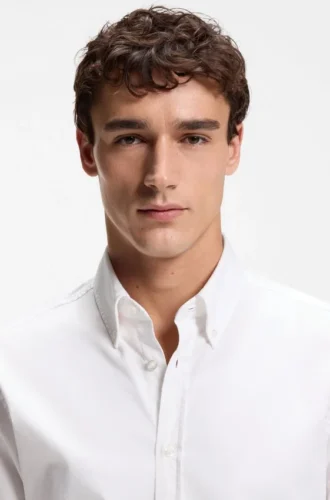 Regular-fit shirt in stretch-cotton dobby Regular-fit shirt in stretch-cotton dobby