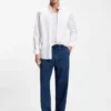 Regular-fit shirt in stretch-cotton dobby