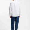 Regular-fit shirt in stretch-cotton dobby