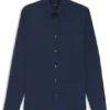 Regular-fit shirt in stretch-cotton dobby