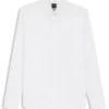 Regular-fit shirt in stretch-cotton dobby
