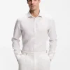 Regular-fit shirt in striped linen