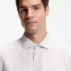 Regular-fit shirt in striped linen