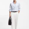 Regular-fit shirt in striped linen