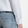 Regular-fit shirt in striped linen